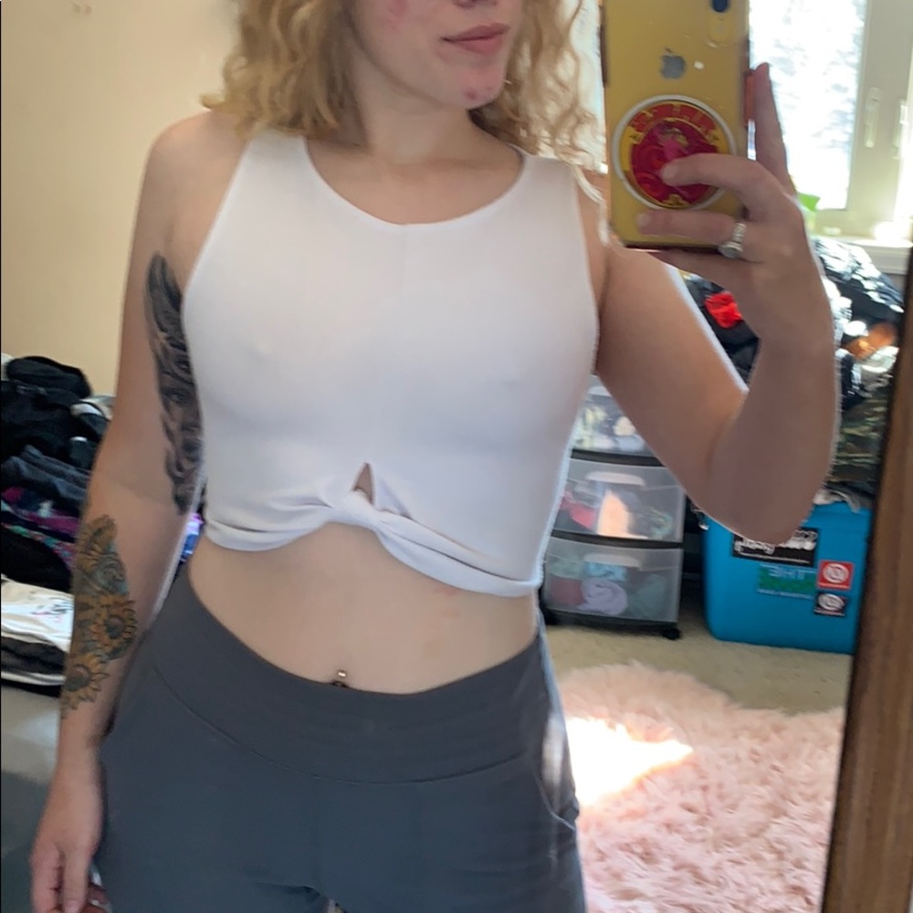 White Knot Crop Top